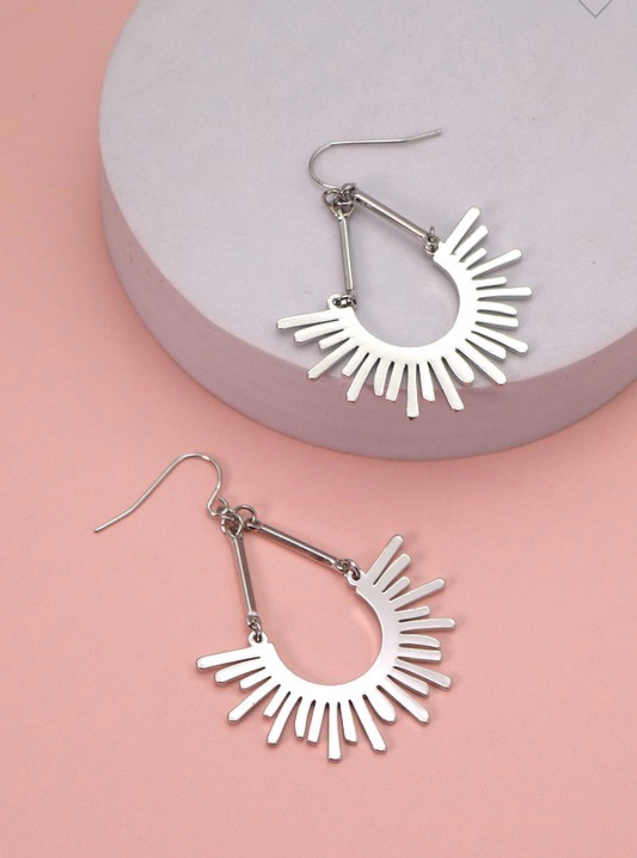 Sunburst U Drop Earrings