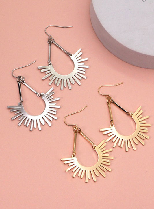 Sunburst U Drop Earrings