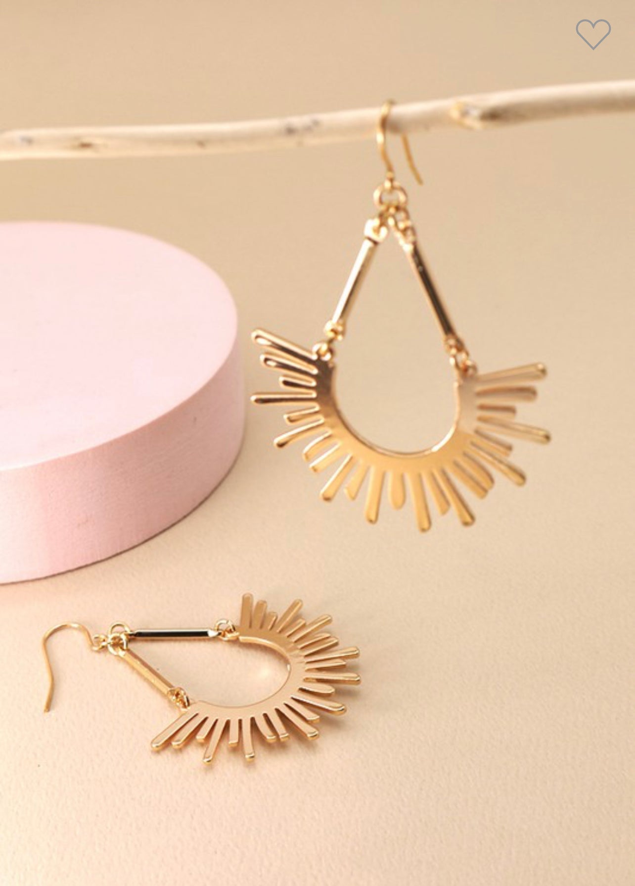 Sunburst U Drop Earrings