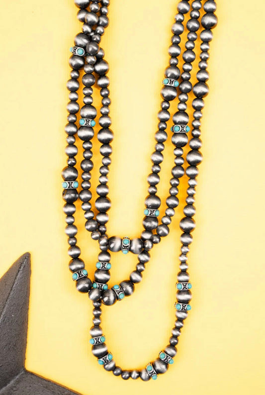 ALEXANDER TURQUOISE NAVAJO INSPIRED PEARL NECKLACE